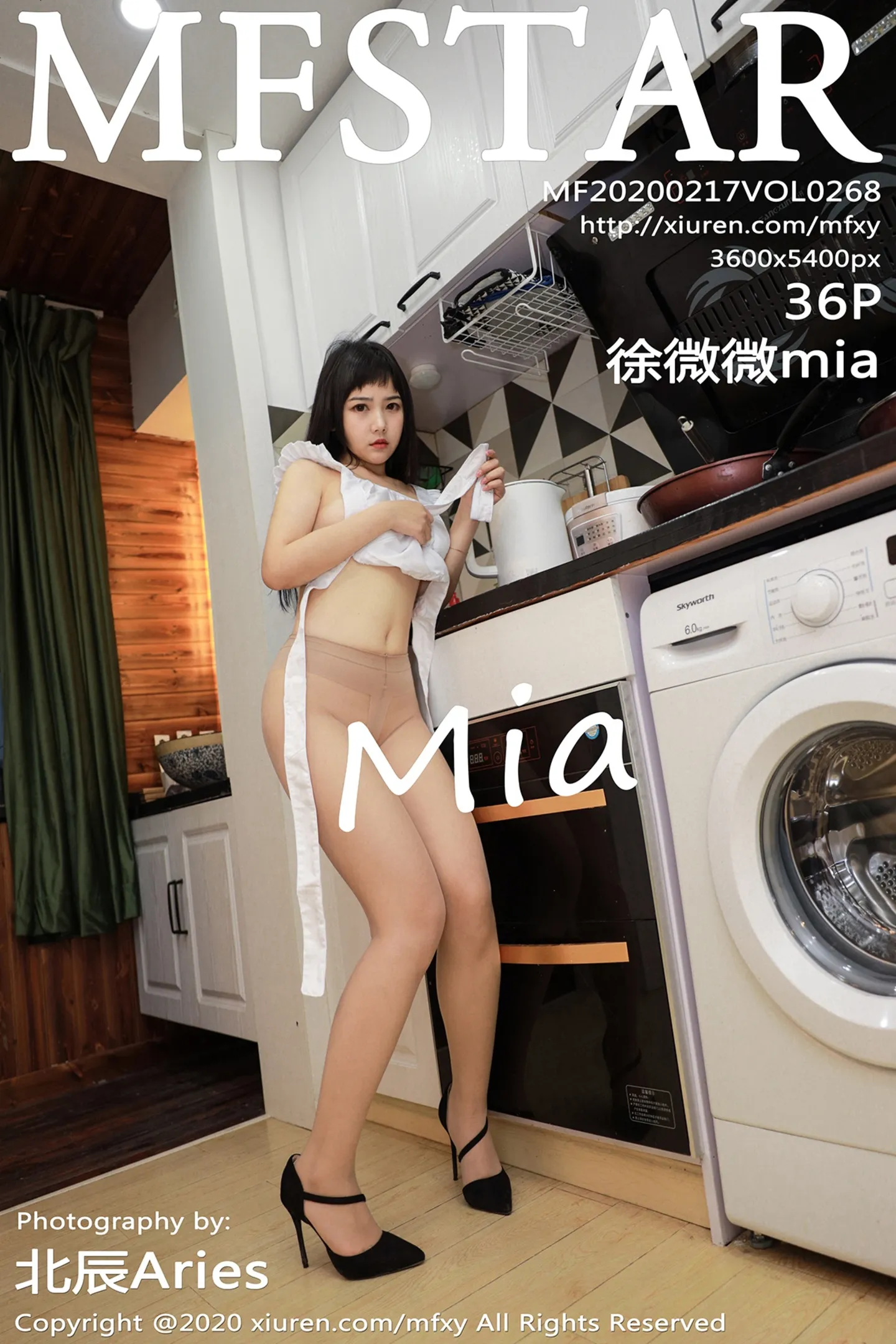 [MFStar模范学院]Vol.268_嫩模徐微微mia私房白色女仆装配无内肉丝撩人诱惑写真36P-秀人网 - XiuRen.Pro